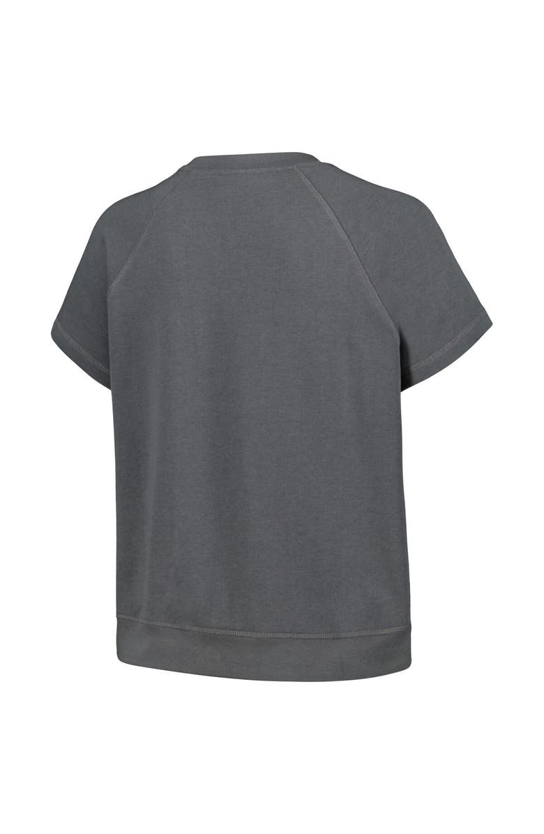 THE WILD COLLECTIVE Women's The Wild Collective Gray Boston Celtics Embroidered Fleece Raglan Short Sleeve Pullover Sweatshirt, Alternate, color, Gray