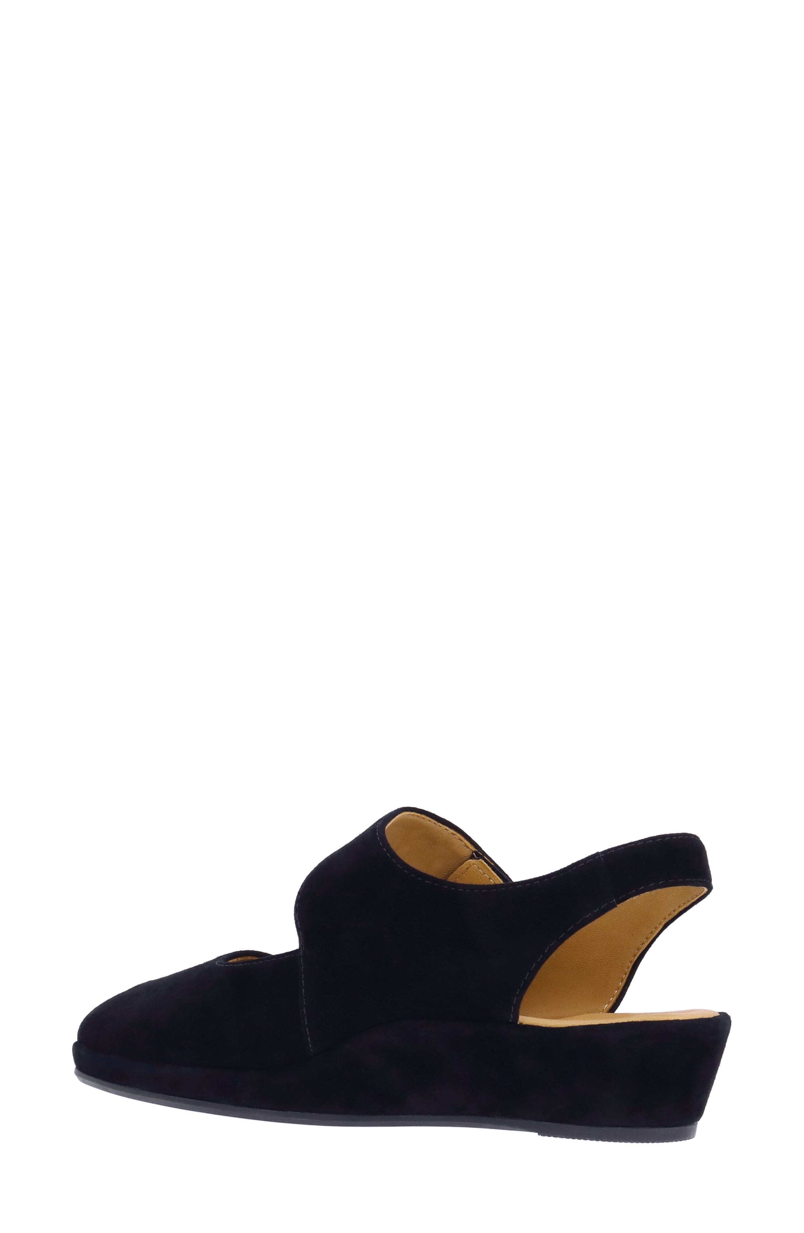 L
Amour des Pieds Berilita Slingback Peep Toe Wedge Sandal, Alternate, color, Black