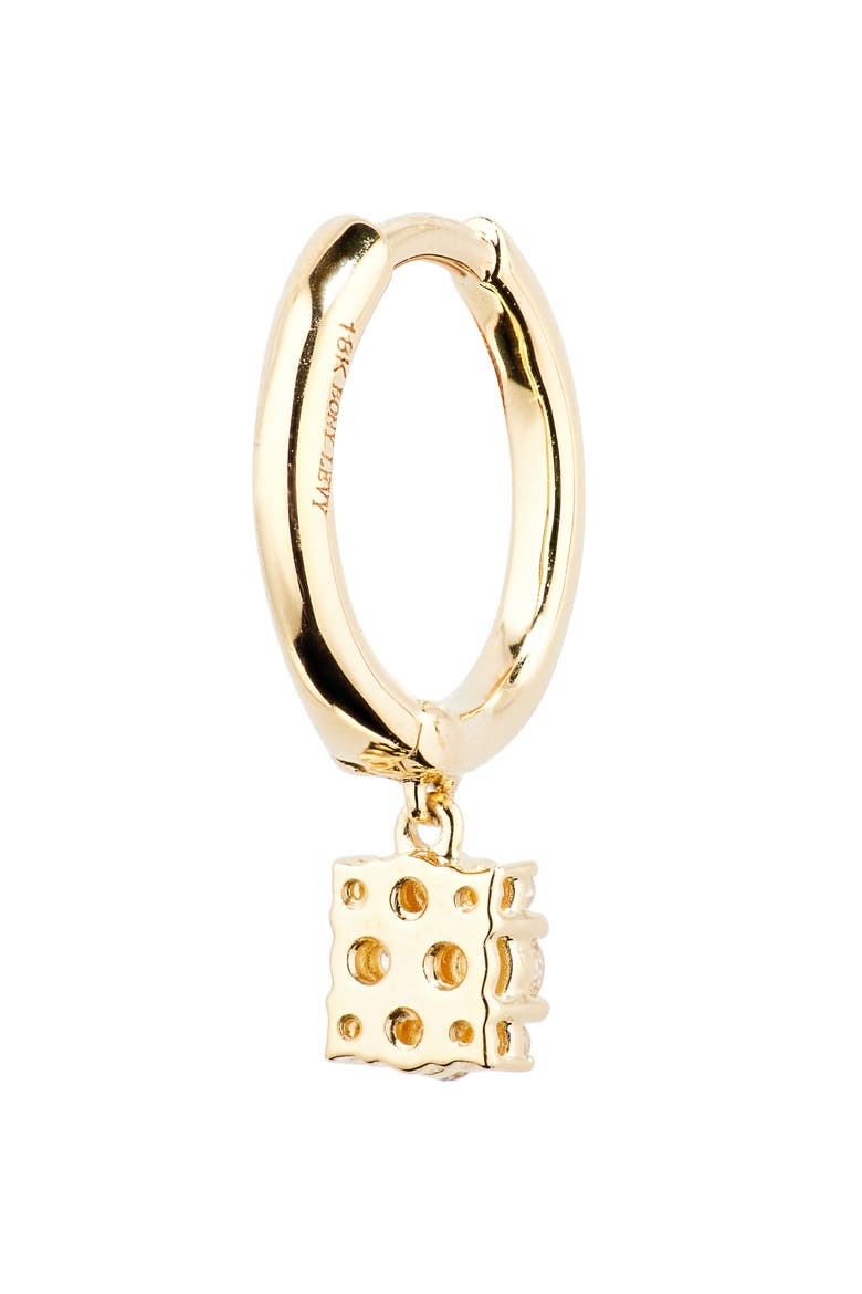 Mika Diamond Drop Huggie Hoop Earrings (Nordstrom Exclusive), Alternate, color, 18K YELLOW GOLD