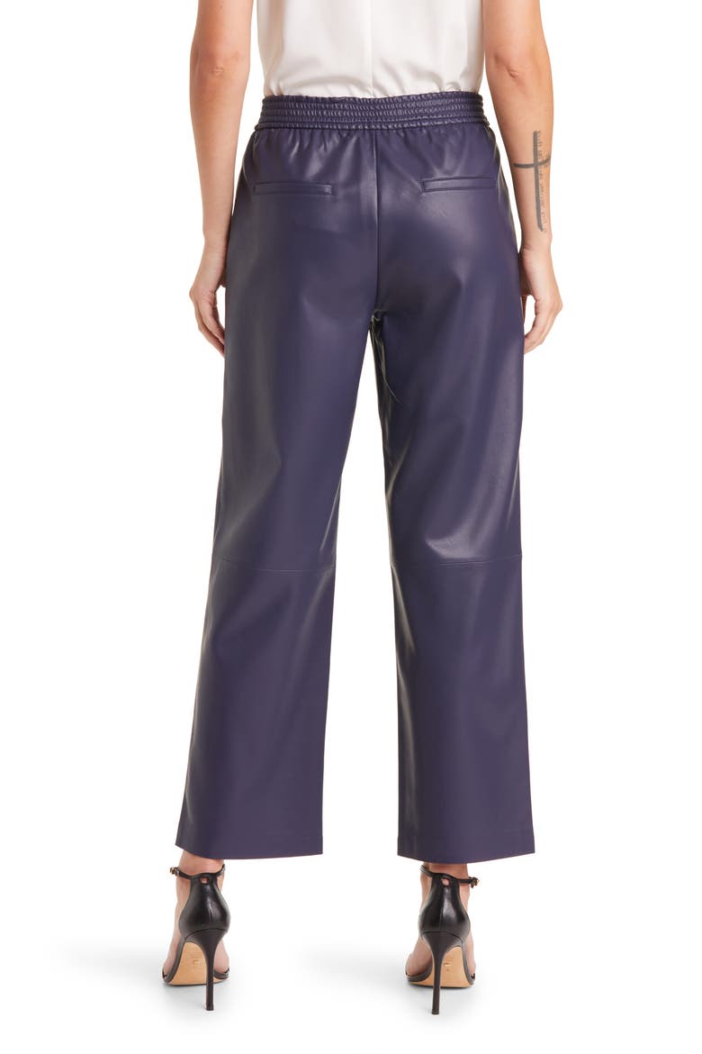 Ariella Faux Leather Pants, Alternate, color, NAVY
