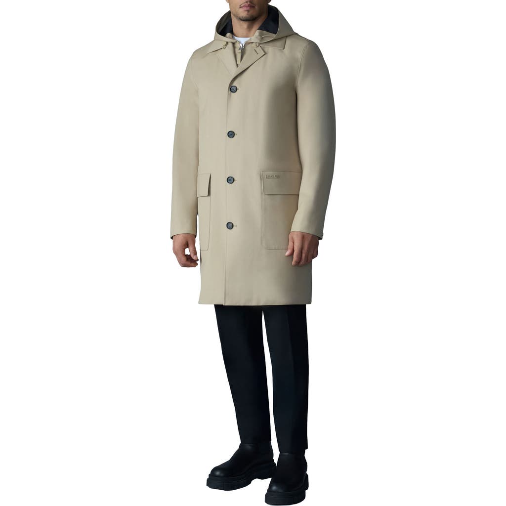 Mackage Mathias 3-in-1 Down Twill Balmacaan Coat In Light Camel