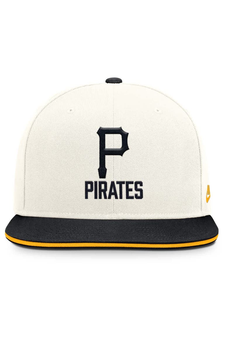 Men's Nike Cream/Black Pittsburgh Pirates Cooperstown Pro Dri-FIT Snapback Hat, Alternate, color, Cream