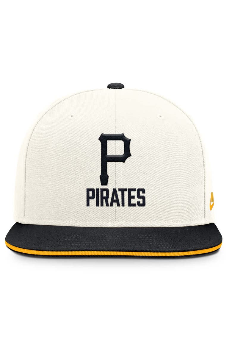 Nike Men's Nike Cream/Black Pittsburgh Pirates Cooperstown Pro Dri-FIT Snapback Hat, Alternate, color, Cream