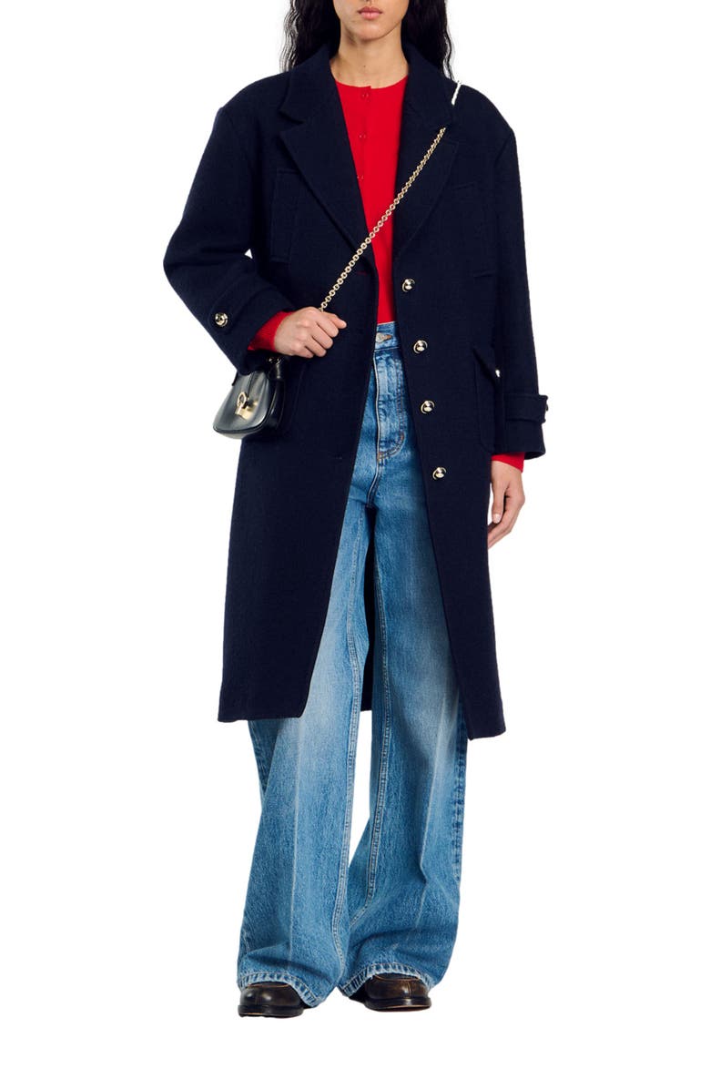 SANDRO Long oversized coat, Alternate, color, 