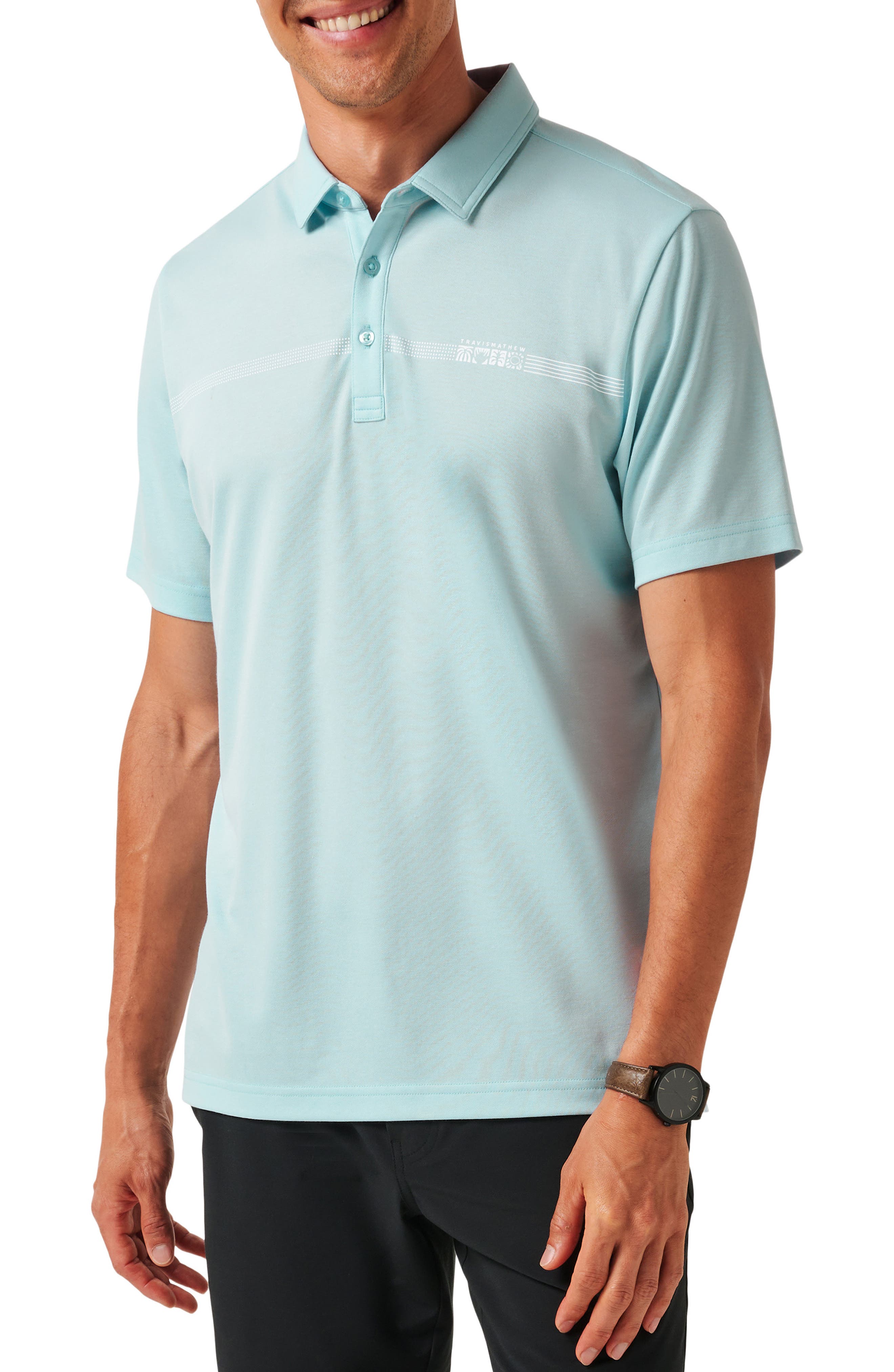 TravisMathew Lake Breeze Chest Stripe Polo