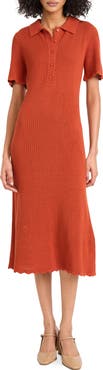Luxely Open Stitch Midi Sweater Dress
