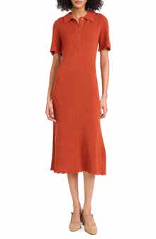 Open Stitch Midi Sweater Dress