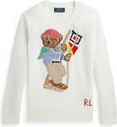 Polo Ralph Lauren Kids' Polo Bear Cotton Crewneck Sweater