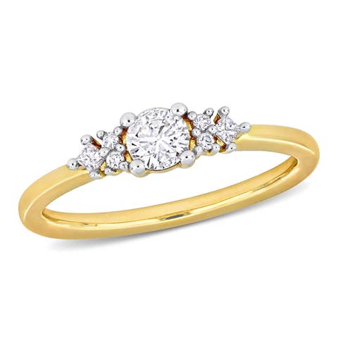 Diamond Cluster Ring 14k Yellow Gold