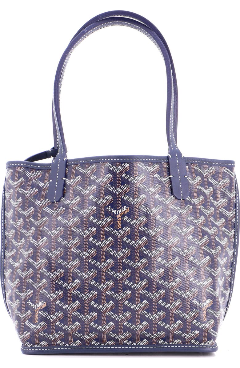 Pre-Owned Goyard Anjou Reversible Tote Coated Canvas Mini, Main, color, Blue