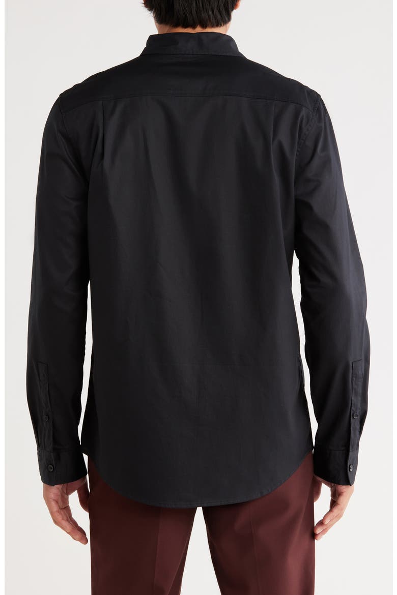 Slim Fit Solid Button-Up Shirt, Alternate, color, BLACK CAVIAR