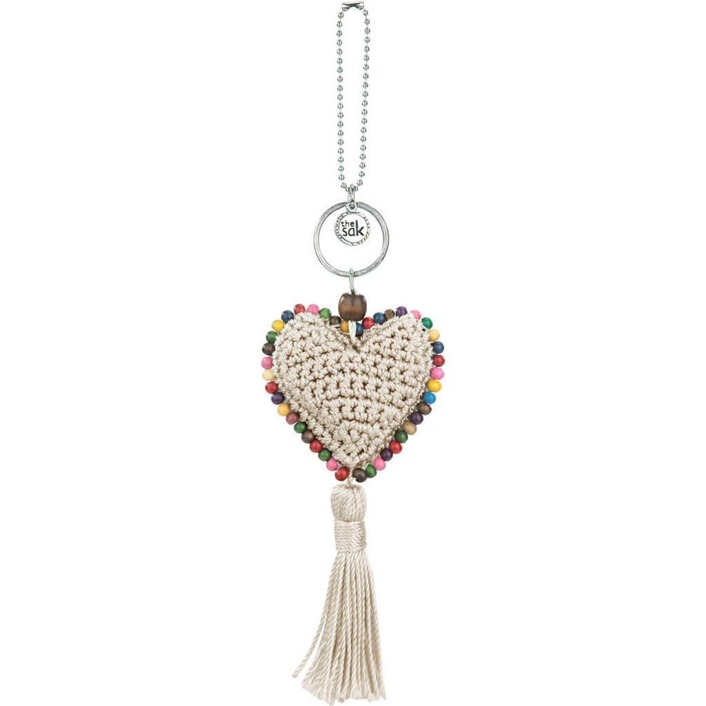 The Sak Yarnicharmz Crochet Heart Dangle In Metallic