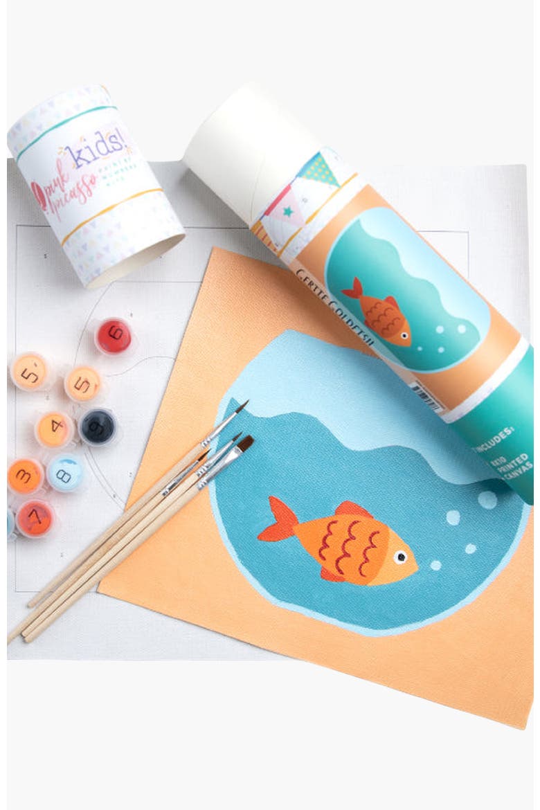 Gertie Goldfish Paint by Numbers Kit, Alternate, color, Orange / Teal