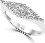 EFFY Modern Pavé Diamond Signet Ring in 14K White Gold