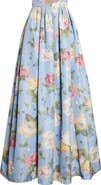 Carolina Herrera Chiné Floral Print Taffeta Ball Skirt