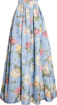 Carolina Herrera Chiné Floral Print Taffeta Ball Skirt
