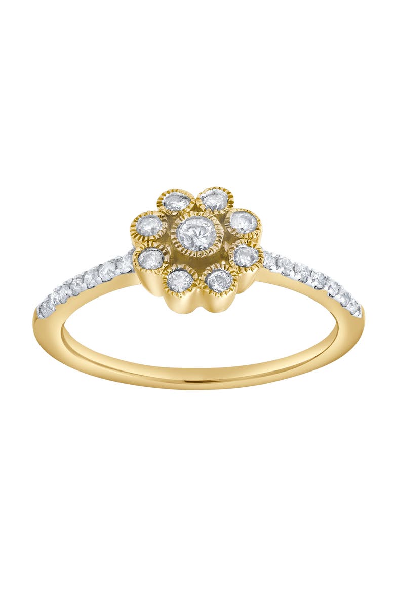 Whispered Petals 0.30 Ct Natural Diamond Floral 10K Gold Ring, Main, color, 10K Yellow Gold