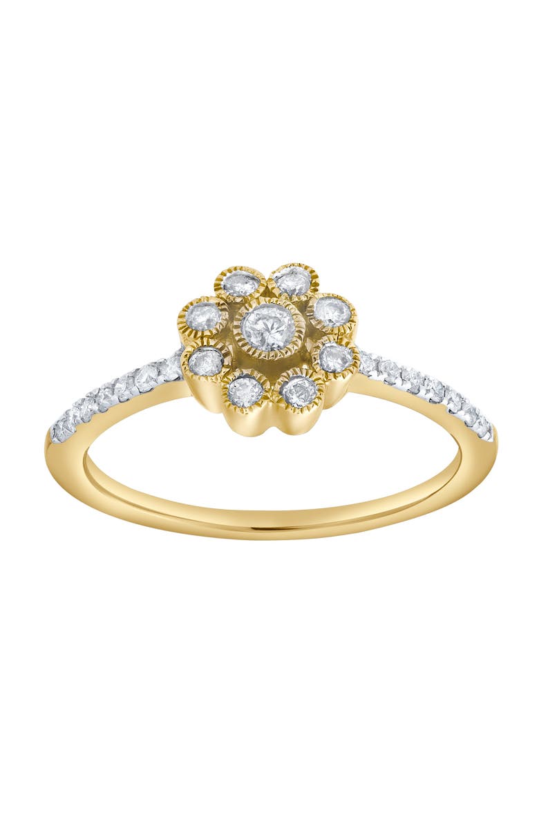 LuvMyJewelry Whispered Petals 0.30 Ct Natural Diamond Floral 10K Gold Ring, Main, color, 10K Yellow Gold