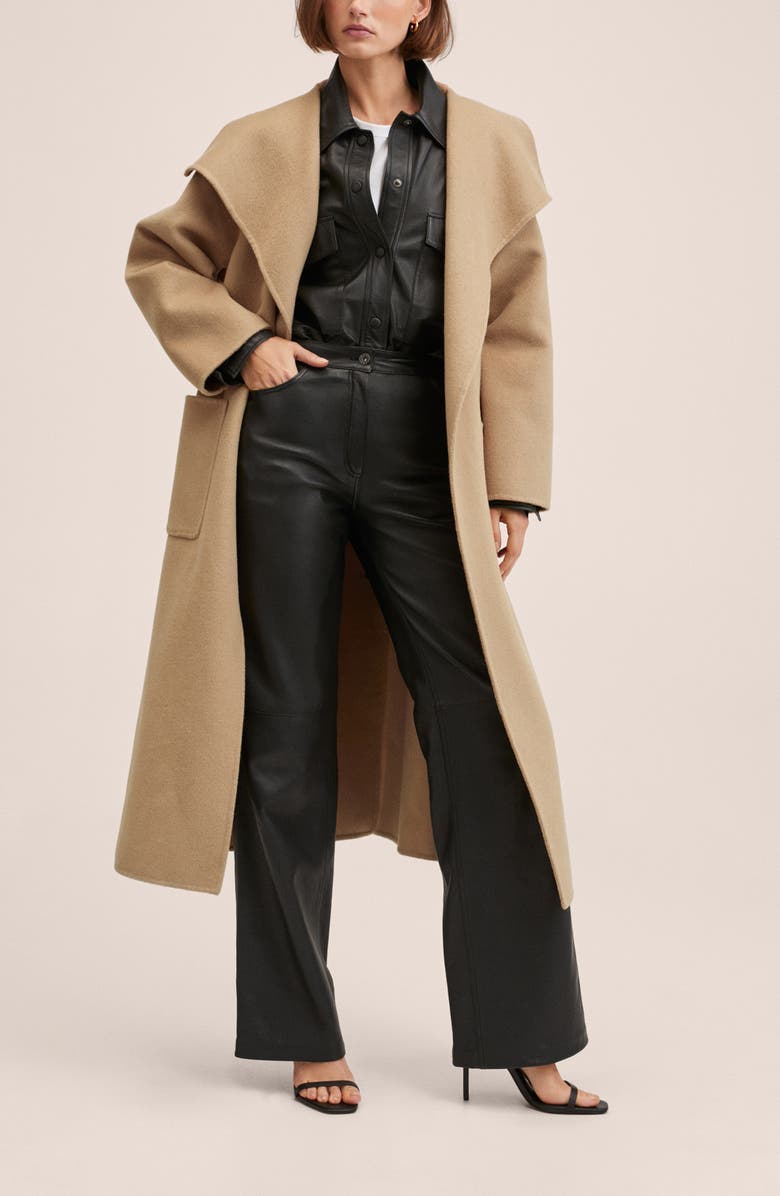 MANGO Oversize Belted Coat, Alternate, color,