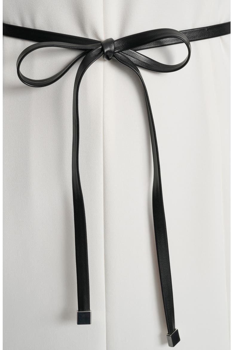 Flutter Sleeve Tie Belt Midi Dress, Alternate, color, IVORY