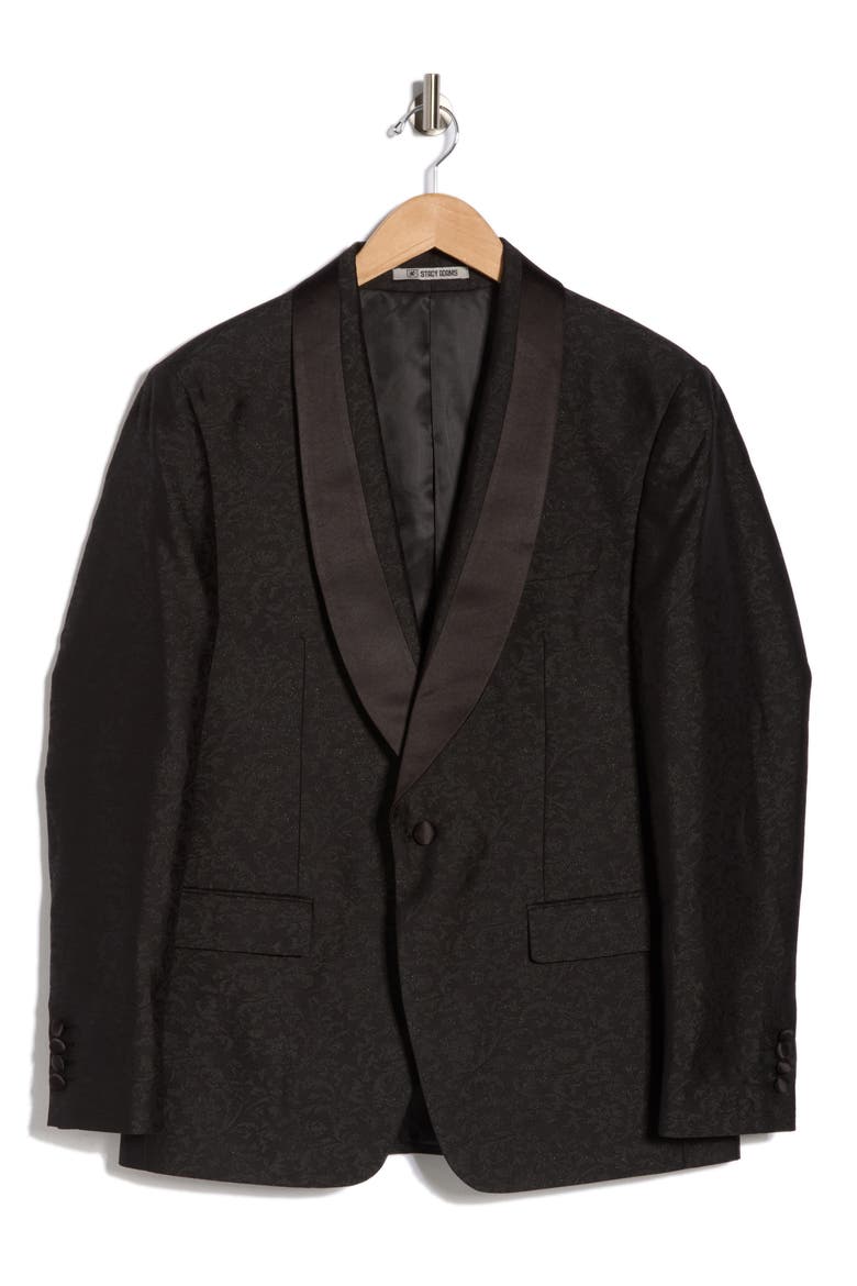 Paisley Notched Collar Sport Coat, Alternate, color, BLACK