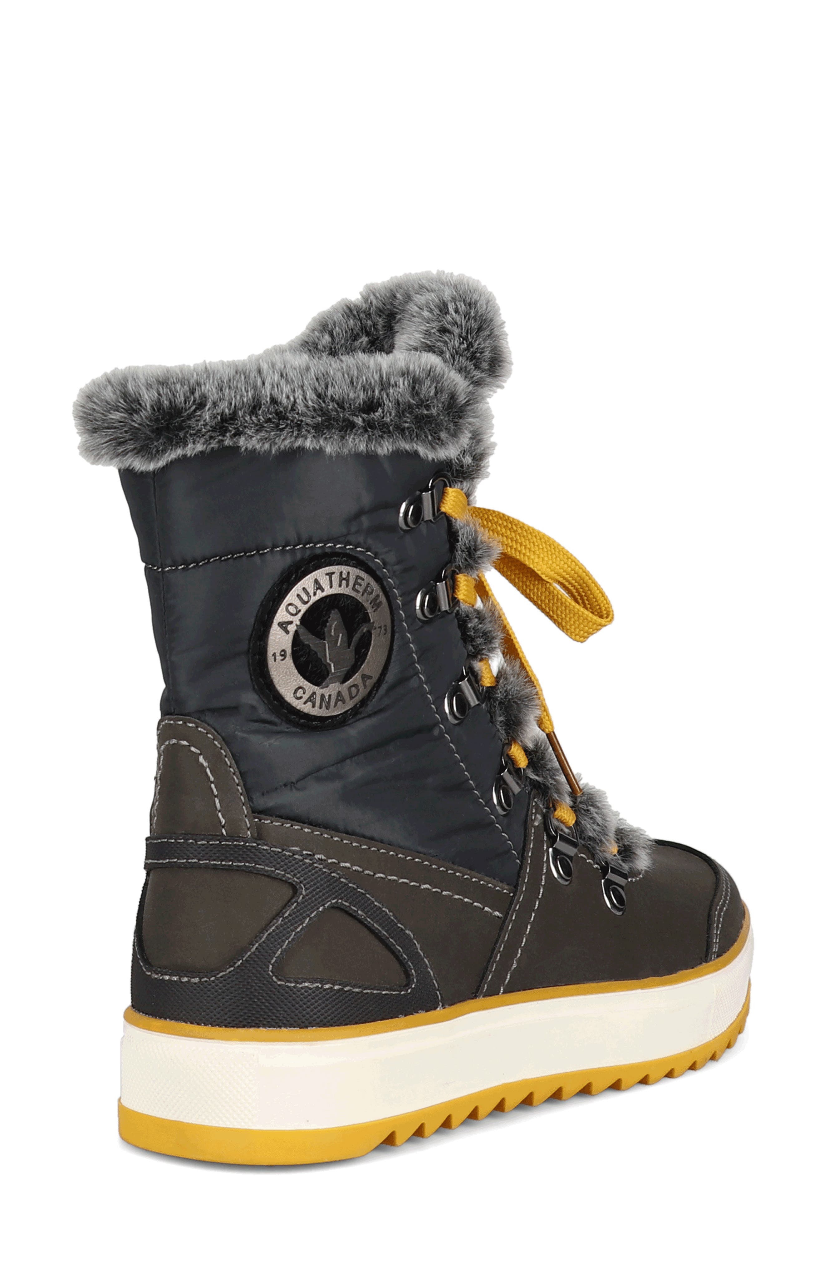 AQUATHERM BY SANTANA CANADA Mara Waterproof Faux Fur Boot, Alternate, color, Grey Mustard