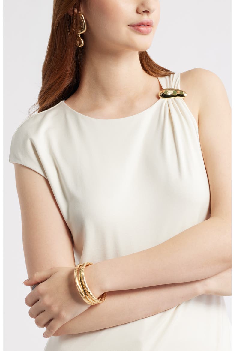 Set of 3 Twist Cuff Bracelets, Alternate, color, GOLD