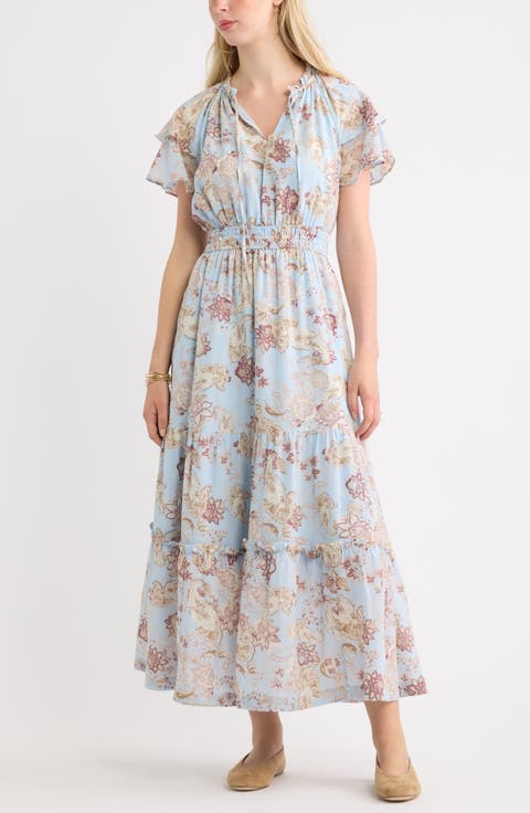 Tie Neck Maxi Dress