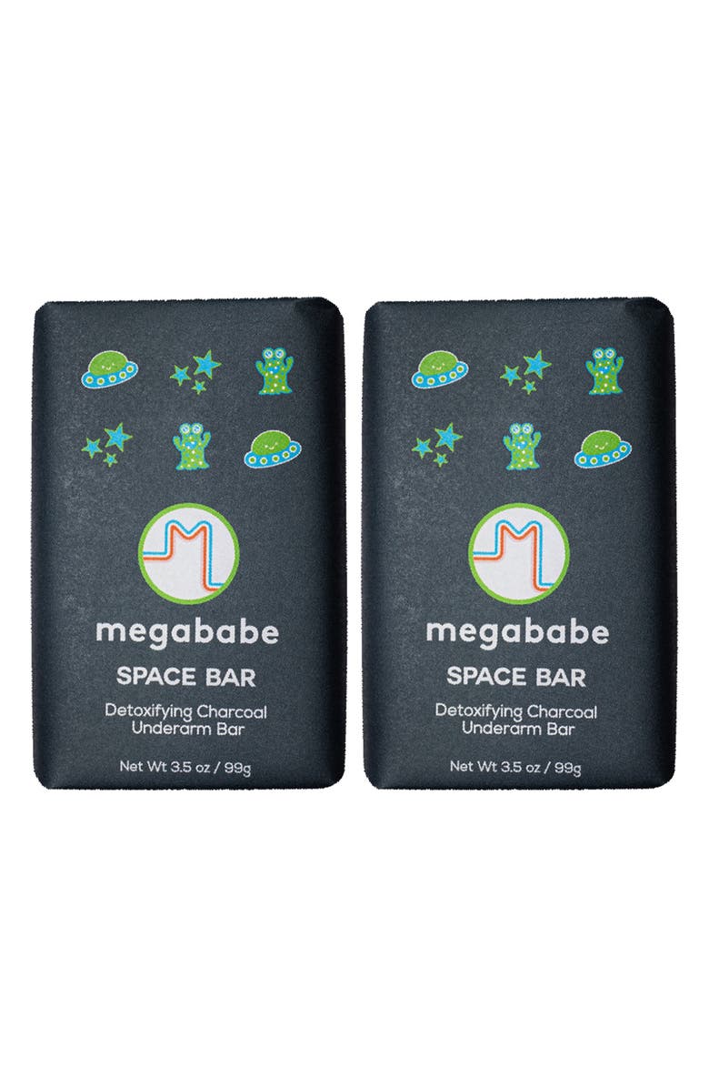 Megababe 2-Pack Space Bar Detoxifying Charcoal Underarm Bar, Main, color, 