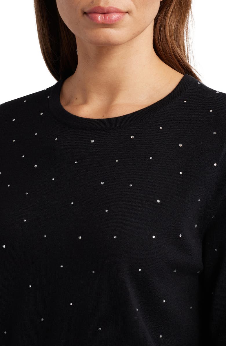 Masai Copenhagen Faldine Rhinestone Embellished Elbow Sleeve Sweater, Alternate, color, 