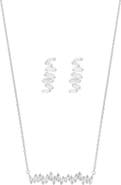 Bearfruit Jewelry Sterling Silver 18k Gold Plated Clara Abstract Crystal Necklace & Earring Set