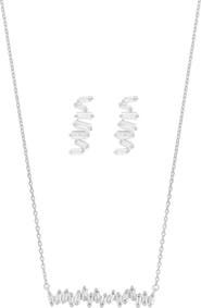 Bearfruit Jewelry Sterling Silver 18k Gold Plated Clara Abstract Crystal Necklace & Earring Set