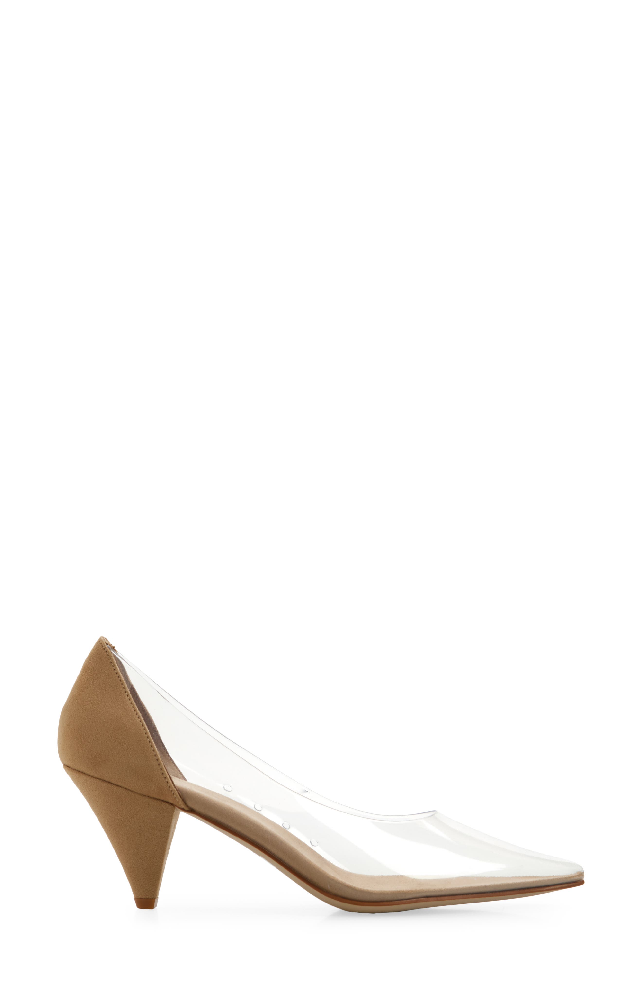 Graphix Pointed Toe Pump, Alternate, color, BEIGE SUEDE CLEAR