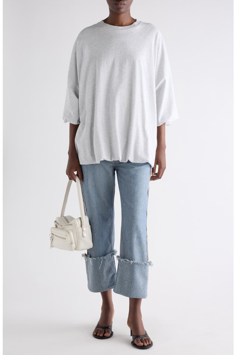 Eniko Bubble Hem Sweatshirt, Alternate, color, GREY MELANGE