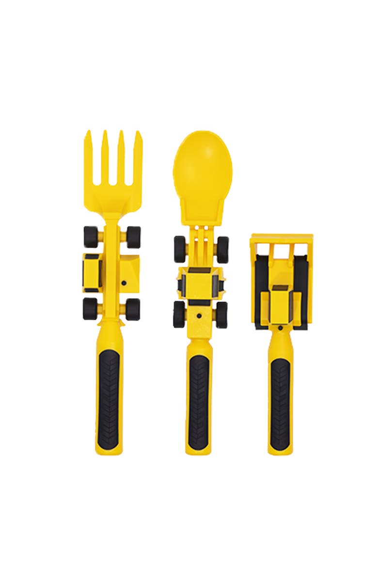 Construction Eating Utensils for Kids and Toddlers, Alternate, color, Yellow