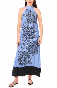 Placed Floral Challis Maxi Dress
