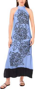 Vince Camuto Placed Floral Challis Maxi Dress