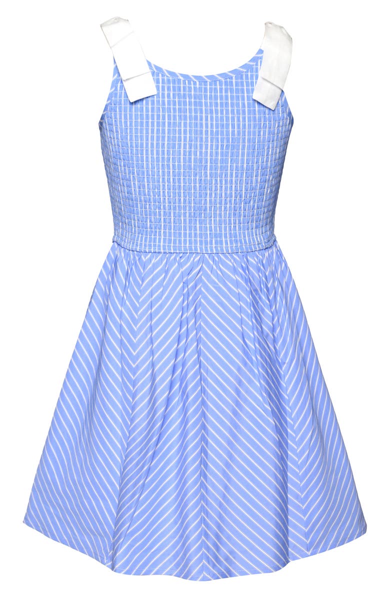 Truly Me Kids' Smocked Bodice Sundress, Alternate, color, Blue Stripe
