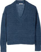 Madewell Arline Linen V-Neck Pullover