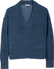 Madewell Arline Linen V-Neck Pullover