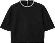 AllSaints Odell Rhinestone Collar Wool Sweater