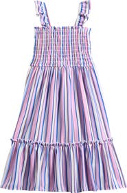 FLORIA Kids' Ruffle Seersucker Dress