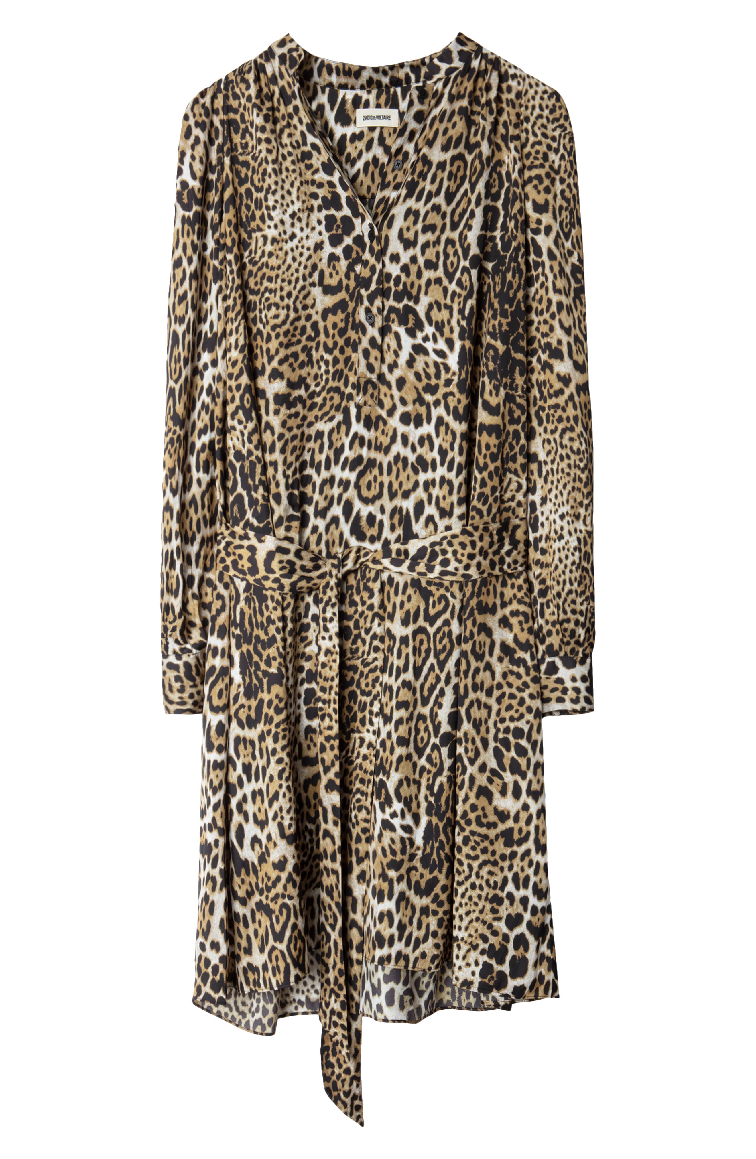 Zadig & Voltaire Retouch Leopard Print Long Sleeve Dress (Women ...