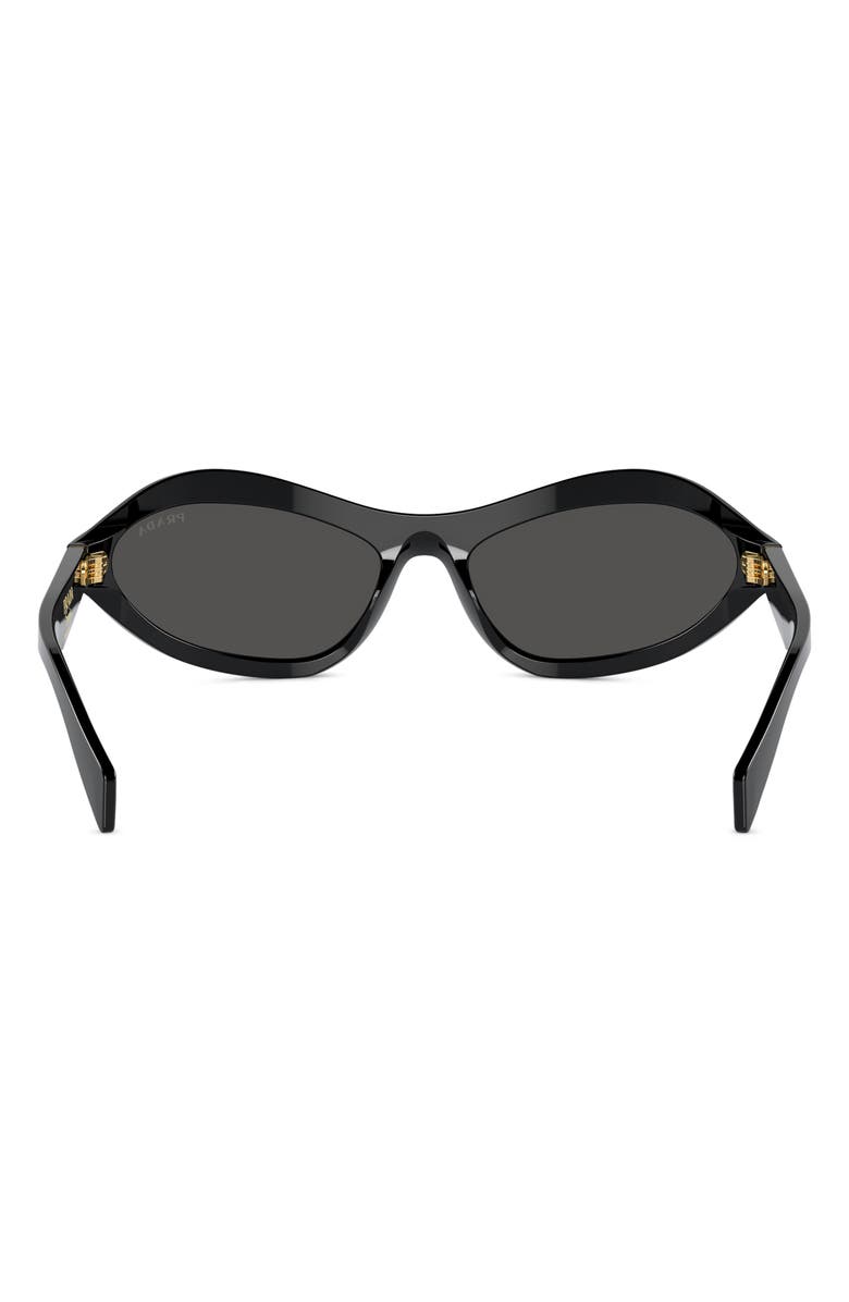 Prada 63mm Oversize Oval Sunglasses, Alternate, color, Dark Grey