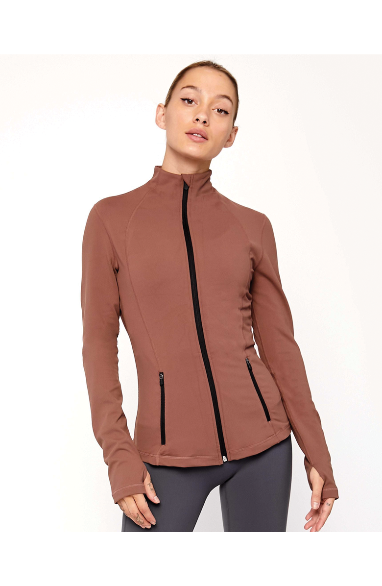 Rebody Active Gen XYZ Zip Up Cloudlux Track Jacket, Main, color, Walnut
