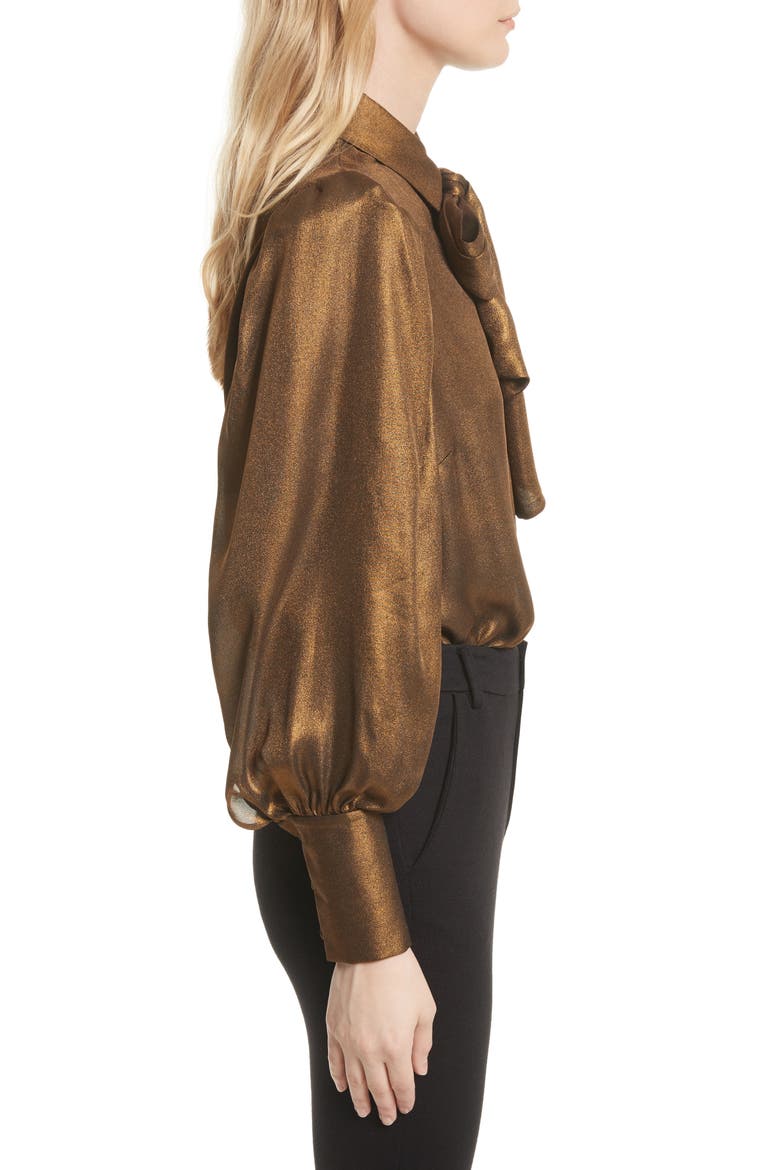 Voluminous Scarf Blouse, Alternate, color, GOLD