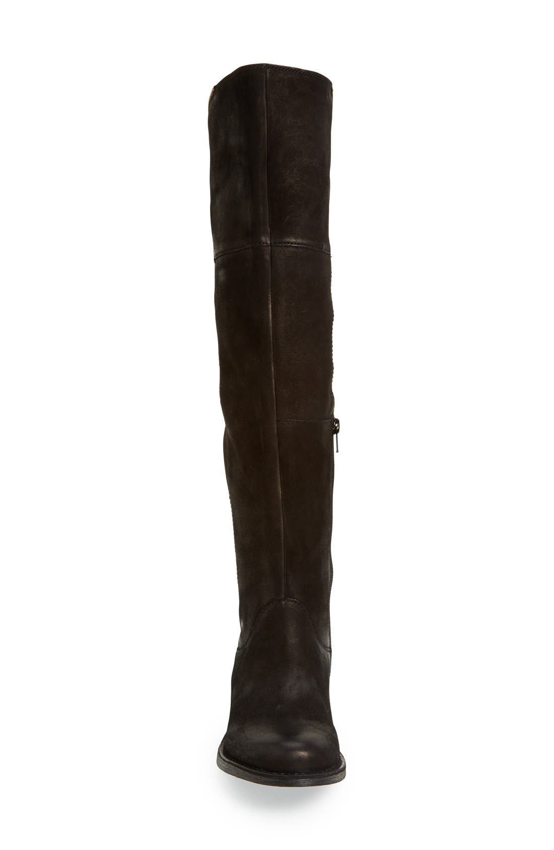 'Skyttle' Over the Knee Boot, Alternate, color, BLACK LEATHER