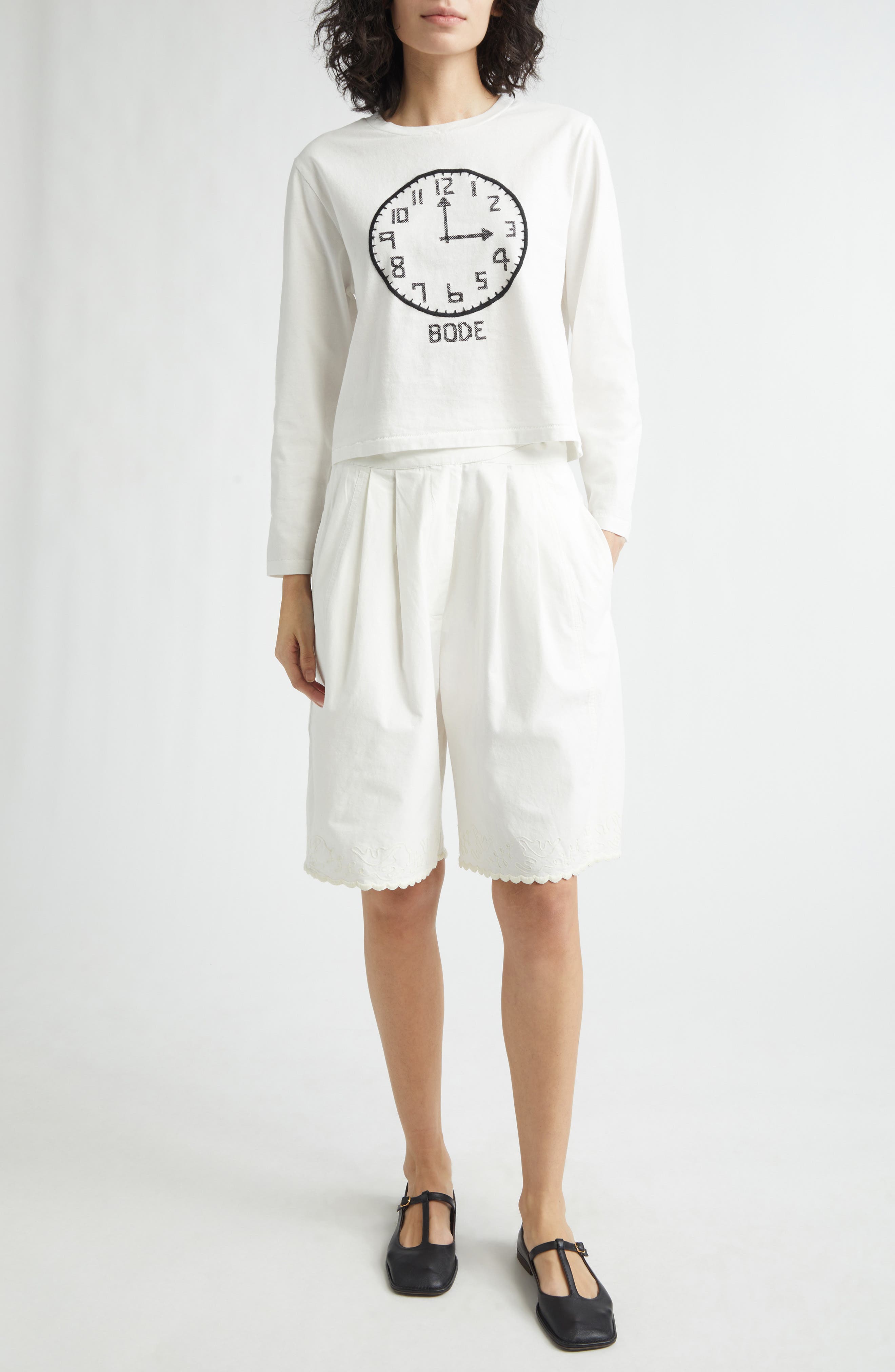 Cross Stitch Clock Long Sleeve T-Shirt - image 2
