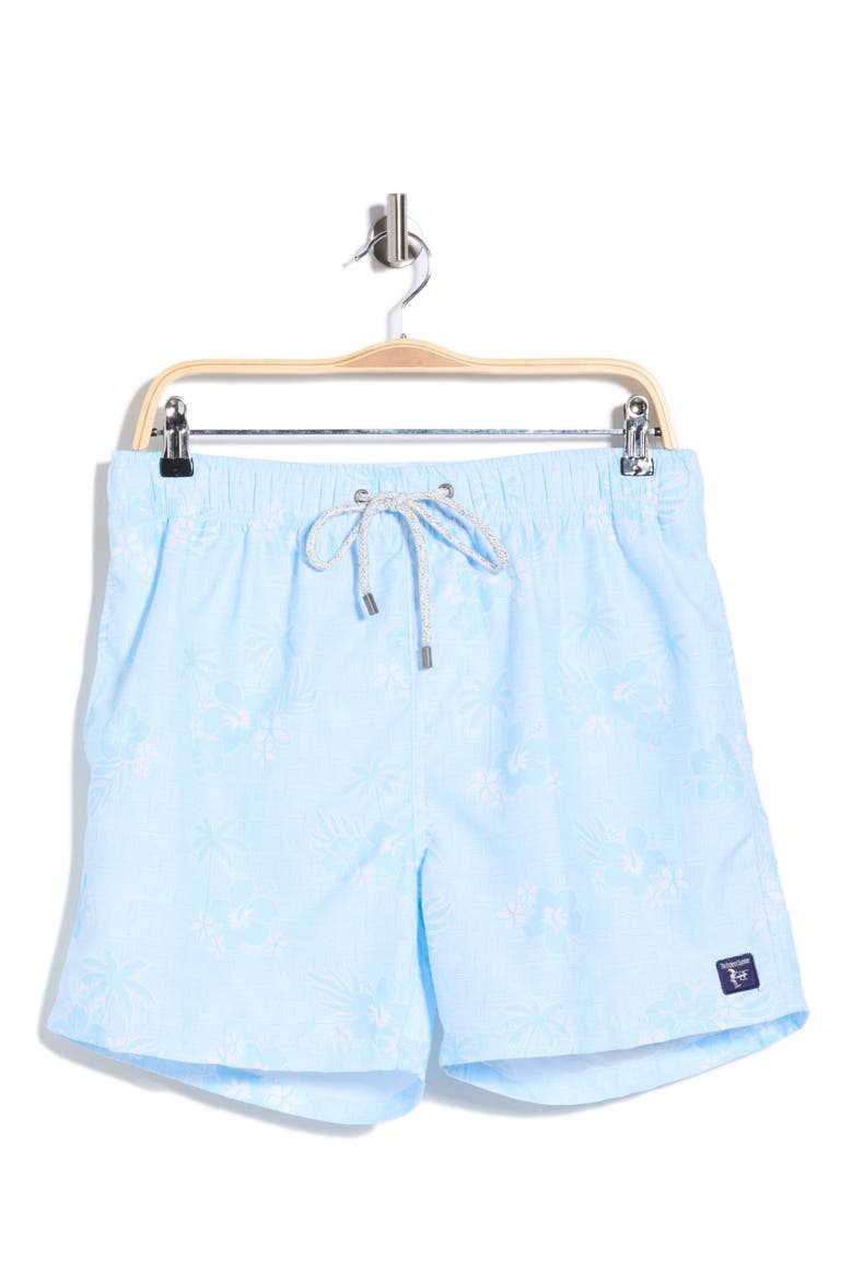 Tropical Palm Volley Swim Trunks, Alternate, color, BLUE