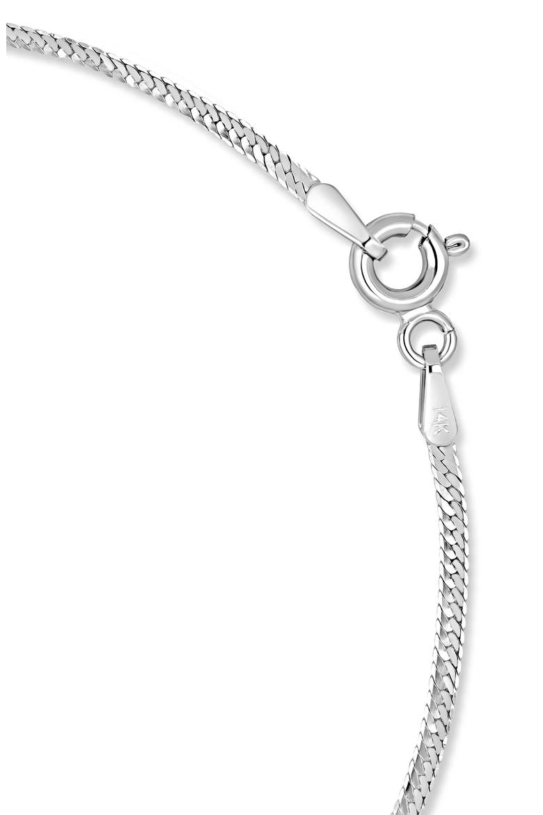 14K Gold Herringbone Chain Bracelet (Online Trunk Show), Alternate, color, 14KW